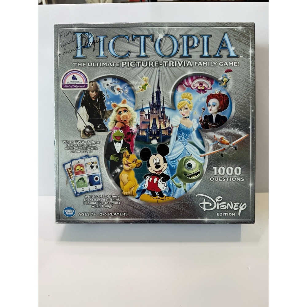 Disney Pictopia Wonder Forge Board Game Family Picture Trivia 1000 Questions